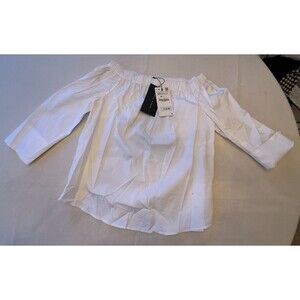 NEW w/ tags Zara Women's White Off Shoulder Crop Top sz XS